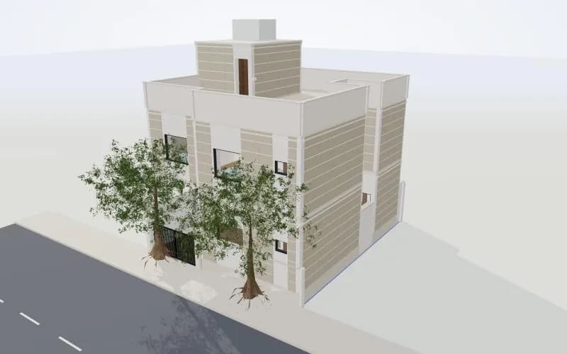 5 Marla house design in 3D: Parents downstairs · 4 bedrooms