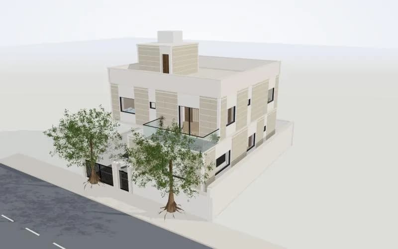 10 Marla house design in 3D: Home office downstairs · 4 bedrooms