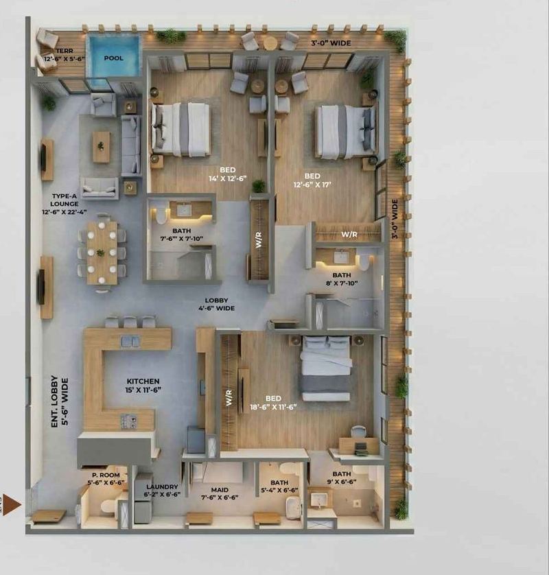 3 Bed · Type A