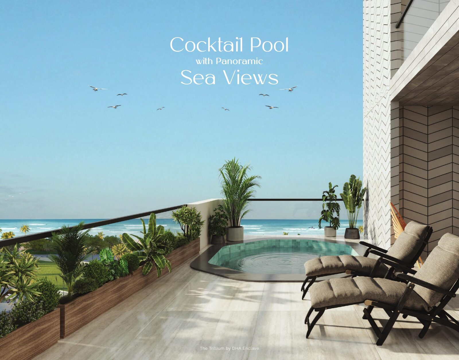 Private cocktail pool with panoramic sea views