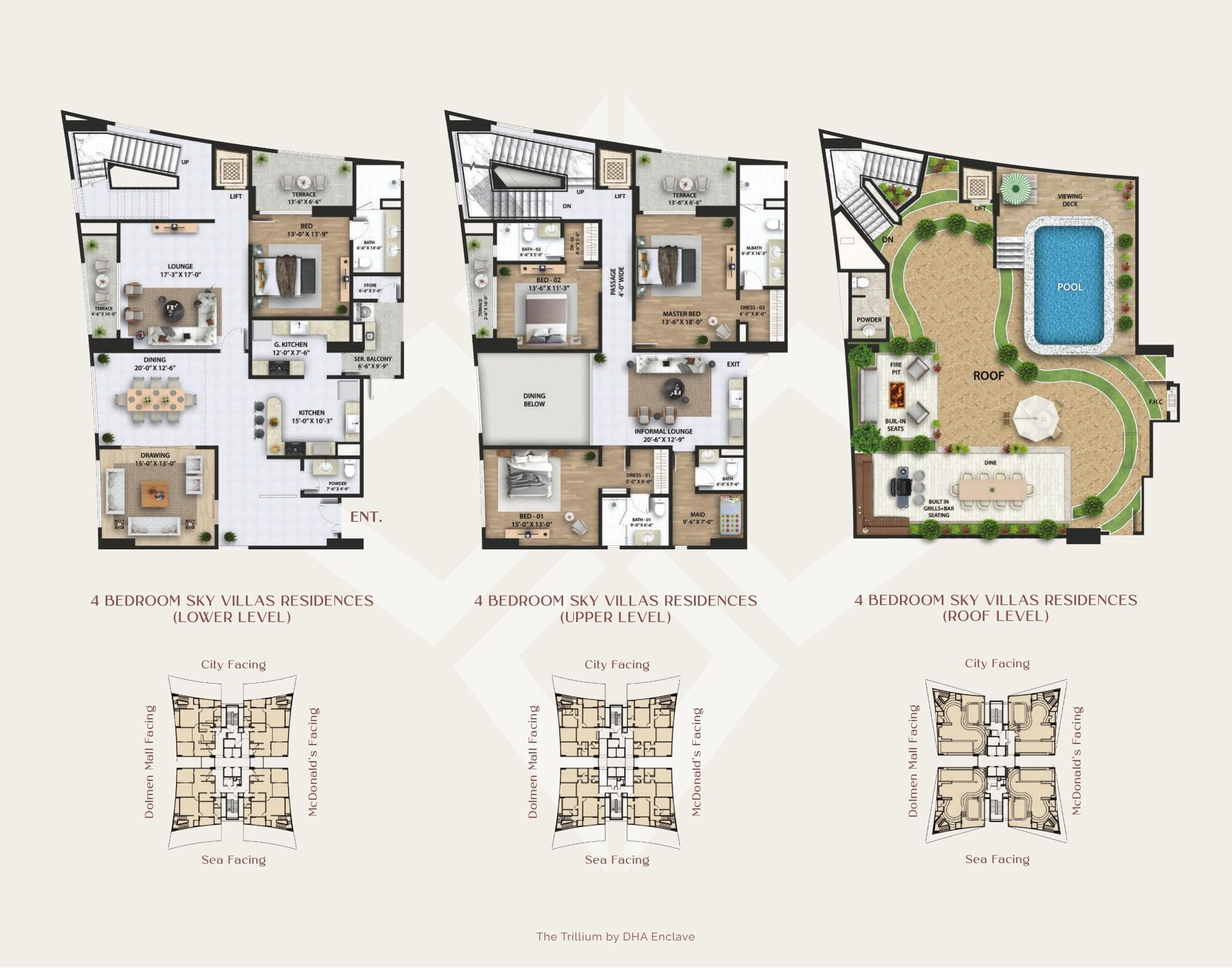Sky Villas floor plan — The Trillium