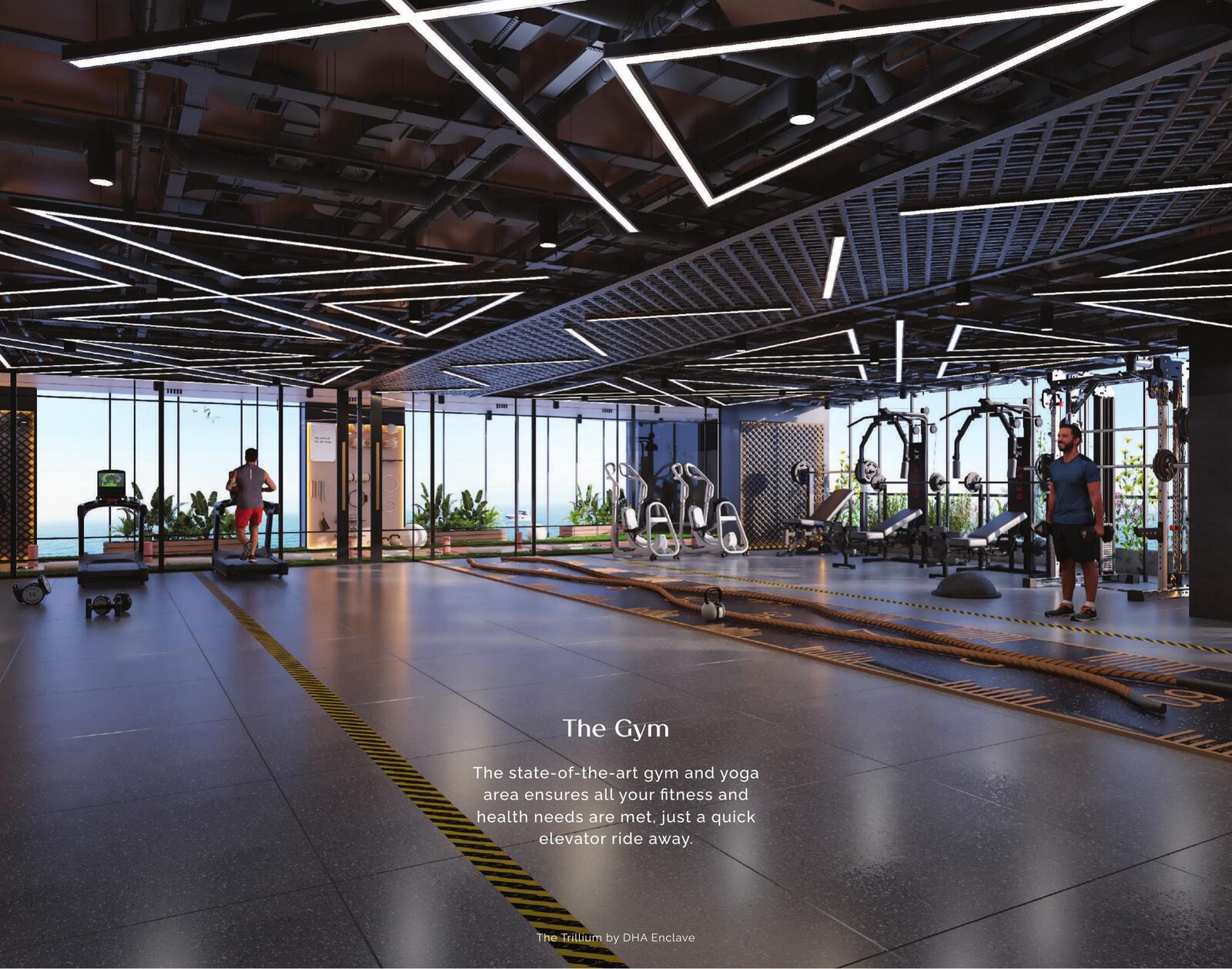 State-of-the-art gym with sea views